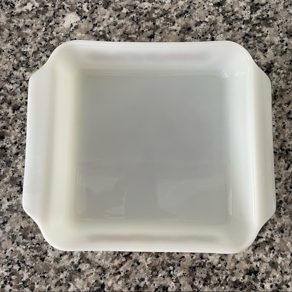 Vintage Anchor Hocking Fire King Square Milk Glass 1970s Dish Fruit Harvest - Picture 5 of 9